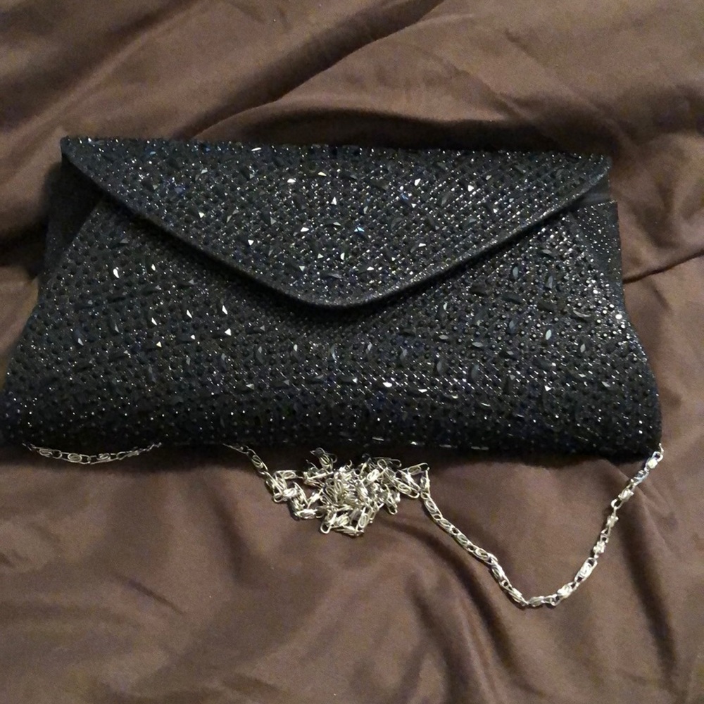 Black shimmering evening bag